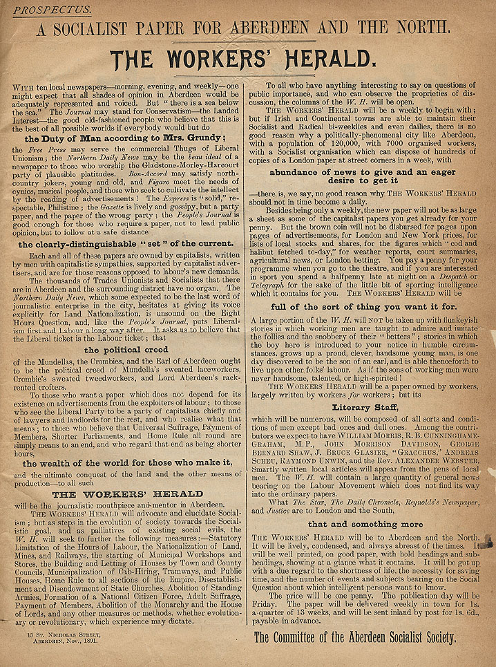 RAD032, Prospectus for the Workers' Herald