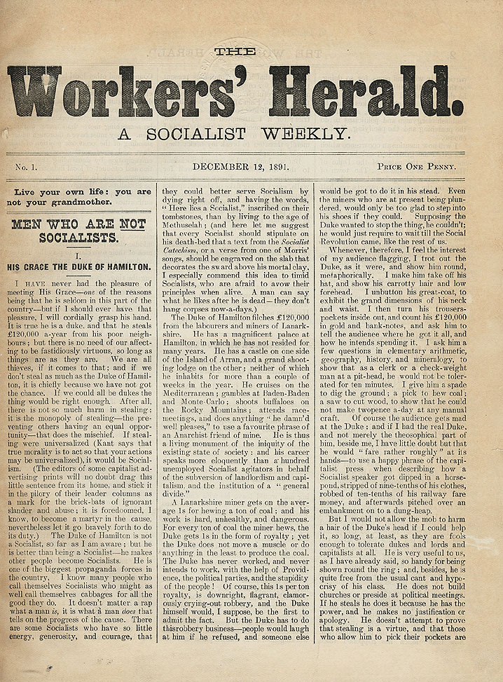 RAD033, The Workers' Herald. A Socialist Weekly