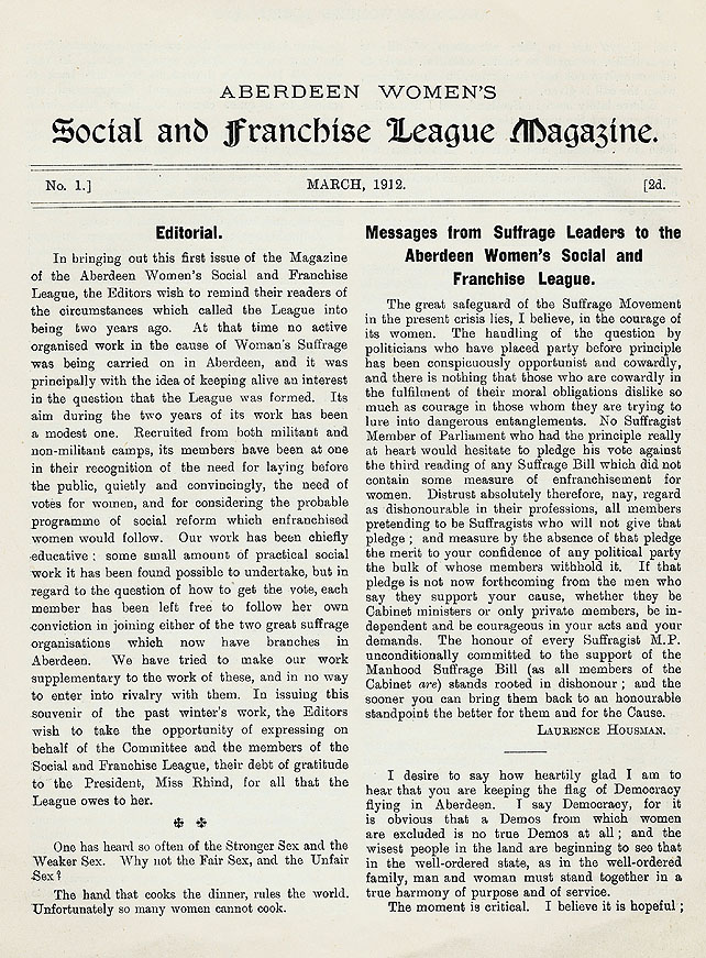 RAD041, Aberdeen Women's Social and Franchise League Magazine