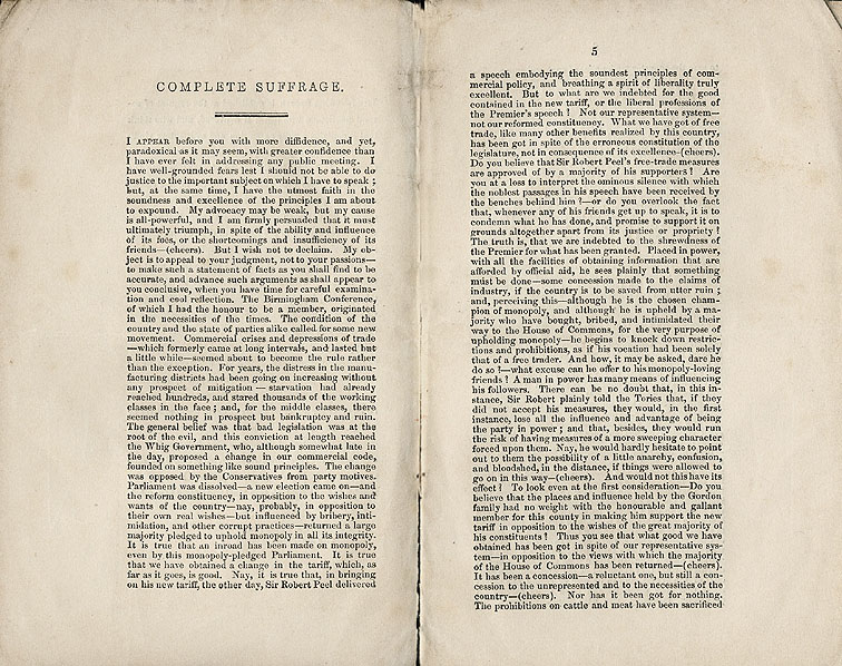 RAD045, Complete Suffrage, speech by James Adam