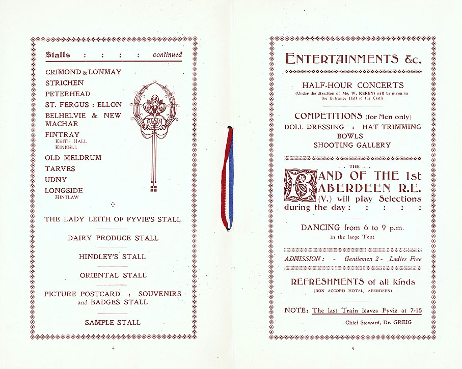 RAD046, Souvenir of Fete and Bazaar held by the Women's Unionist and Tariff Reform Association of East Aberdeenshire