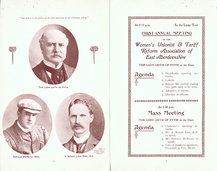 RAD046, Souvenir of Fete and Bazaar held by the Women's Unionist and Tariff Reform Association of East Aberdeenshire