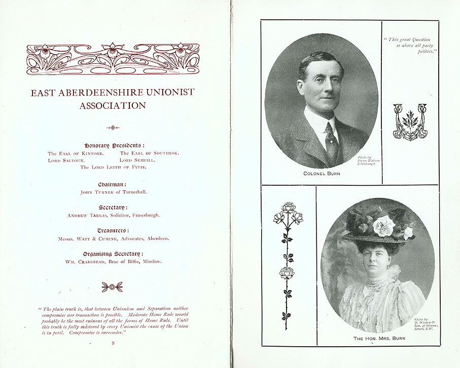 RAD046, Souvenir of Fete and Bazaar held by the Women's Unionist and Tariff Reform Association of East Aberdeenshire