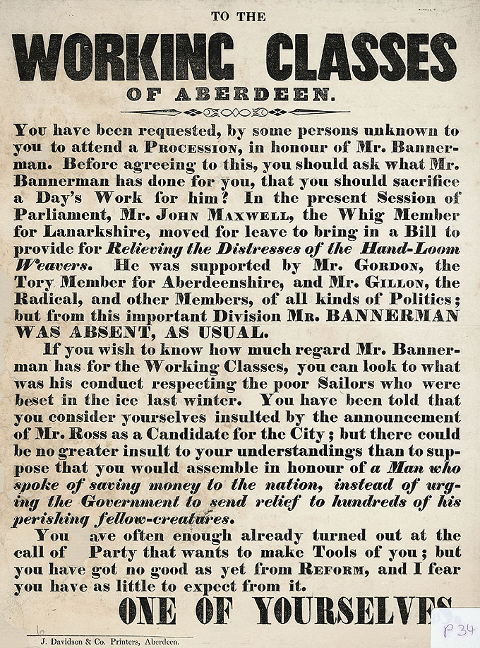 RAD054, To the Working Classes of Aberdeen