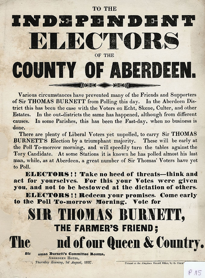 RAD056, To the Independent Electors of the County of Aberdeen