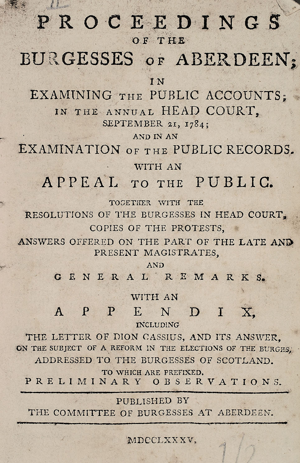 RAD093, Proceedings of the Burgesses of Aberdeen 