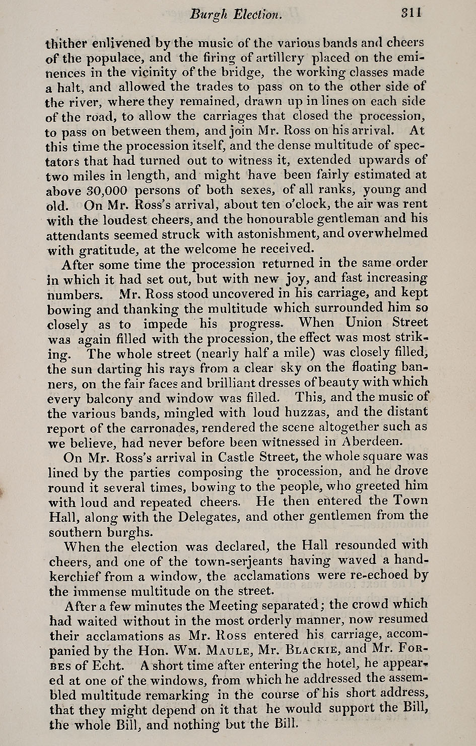 RAD095, The Petition of the Working Classes of Aberdeen and its Vicinity, to the House of Commons; Aberdeen County Election; Sir Michael Bruce's Dinner; Burgh Election; The Dinner