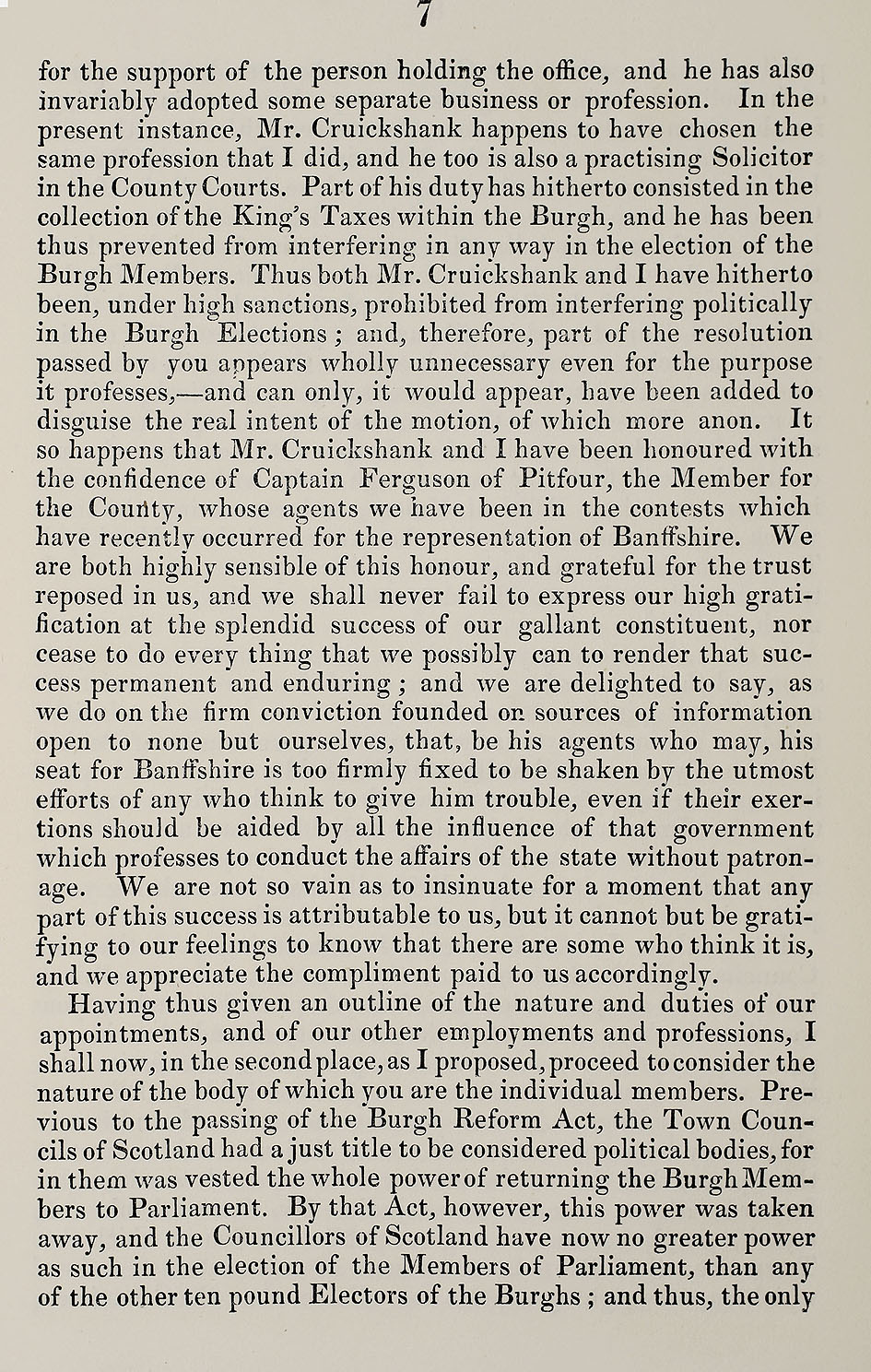 RAD097, Letter from the Town Clerk of Banff to the Provost, Magistrates, and Council of that Burgh