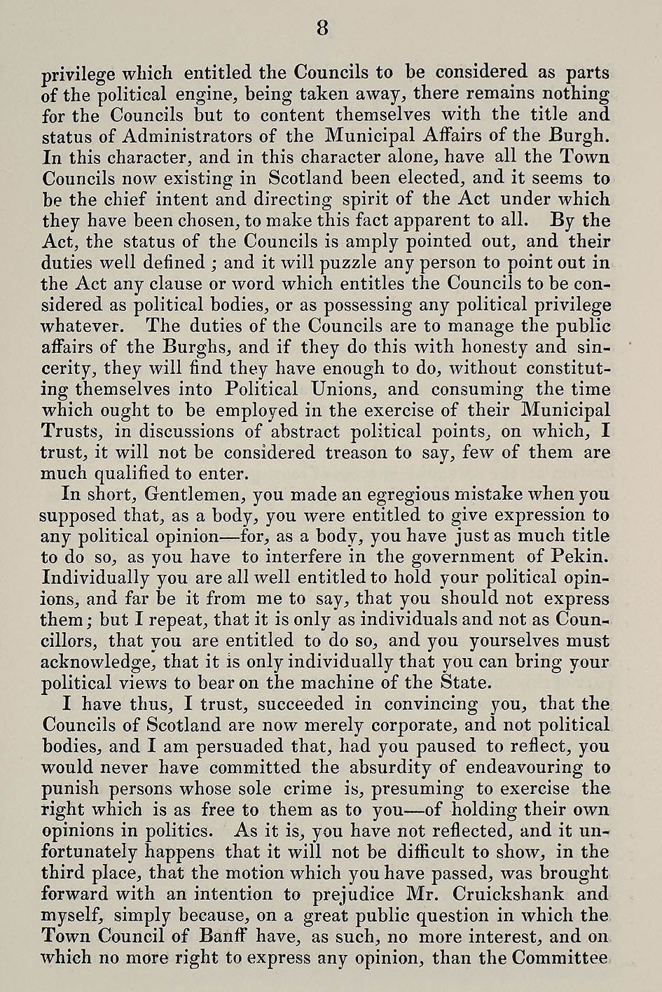 RAD097, Letter from the Town Clerk of Banff to the Provost, Magistrates, and Council of that Burgh