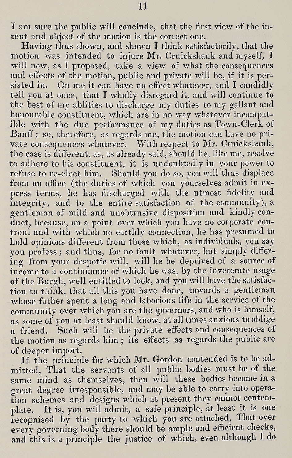 RAD097, Letter from the Town Clerk of Banff to the Provost, Magistrates, and Council of that Burgh