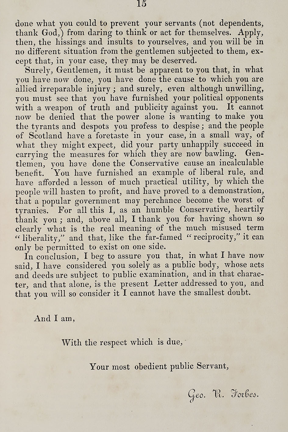 RAD097, Letter from the Town Clerk of Banff to the Provost, Magistrates, and Council of that Burgh