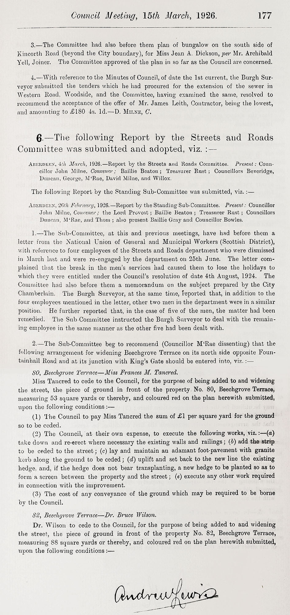 RAD098, Excerpts from Aberdeen City Council meetings relating to the General Strike.