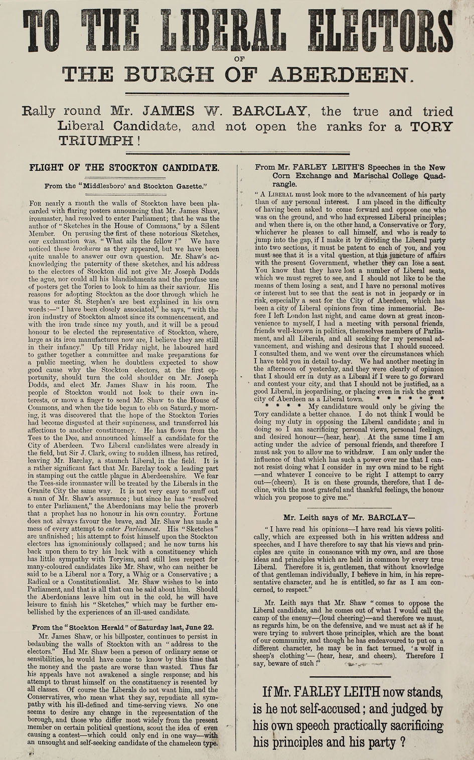 RAD103, To the Liberal Electors of the Burgh of Aberdeen