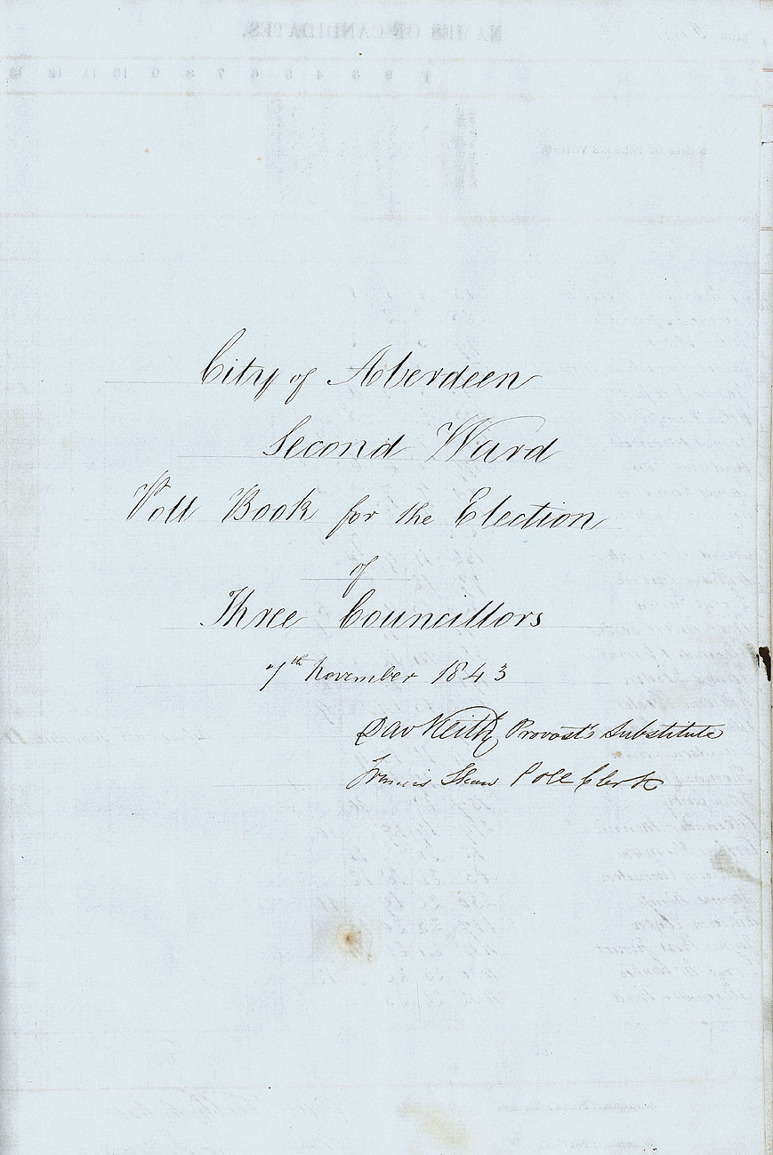 RAD113, City of Aberdeen Second Ward Poll Book for the Election of Three Councillors