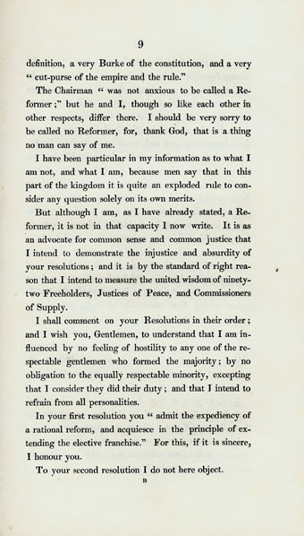 RAD126, Letter to Freeholders, Justices of Peace and Commissioners of Supply for the County of Aberdeen, on the Constitution of their late meeting, their speeches and resolutions. By a Most Notorious Demagogue