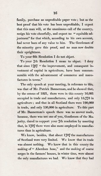 RAD126, Letter to Freeholders, Justices of Peace and Commissioners of Supply for the County of Aberdeen, on the Constitution of their late meeting, their speeches and resolutions. By a Most Notorious Demagogue