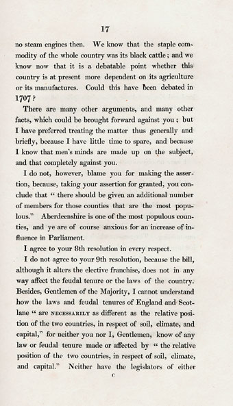 RAD126, Letter to Freeholders, Justices of Peace and Commissioners of Supply for the County of Aberdeen, on the Constitution of their late meeting, their speeches and resolutions. By a Most Notorious Demagogue