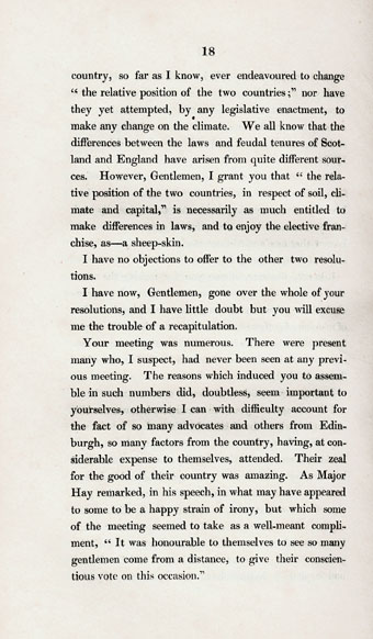 RAD126, Letter to Freeholders, Justices of Peace and Commissioners of Supply for the County of Aberdeen, on the Constitution of their late meeting, their speeches and resolutions. By a Most Notorious Demagogue