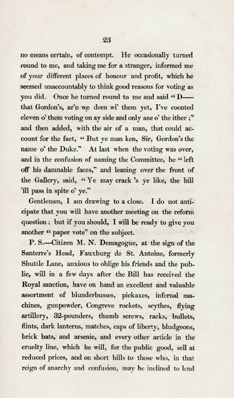 RAD126, Letter to Freeholders, Justices of Peace and Commissioners of Supply for the County of Aberdeen, on the Constitution of their late meeting, their speeches and resolutions. By a Most Notorious Demagogue