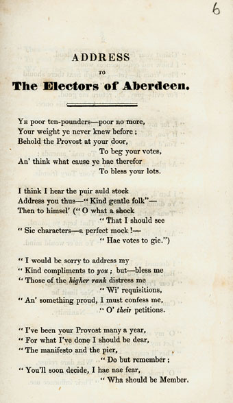RAD127, Address to the Electors of Aberdeen