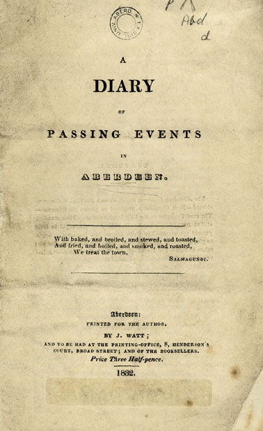 RAD130, A Diary of Passing Events in Aberdeen