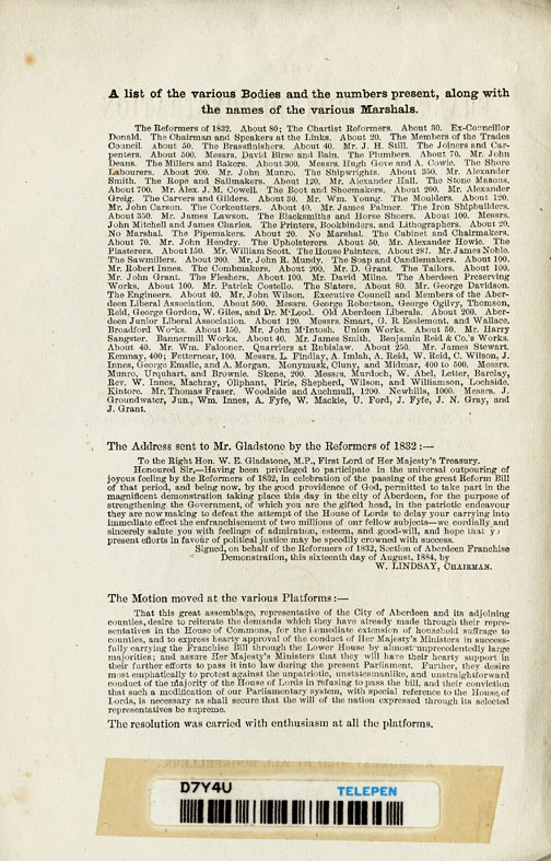 RAD131, The Franchise Bill Demonstration at Aberdeen