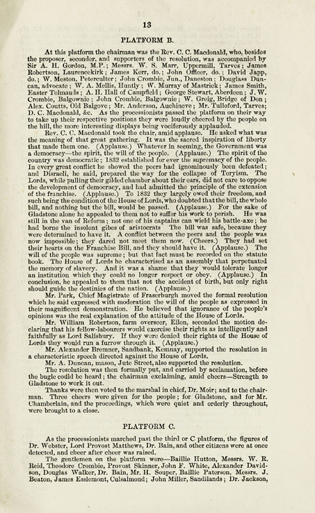 RAD131, The Franchise Bill Demonstration at Aberdeen