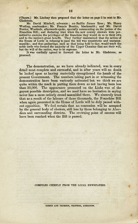 RAD131, The Franchise Bill Demonstration at Aberdeen