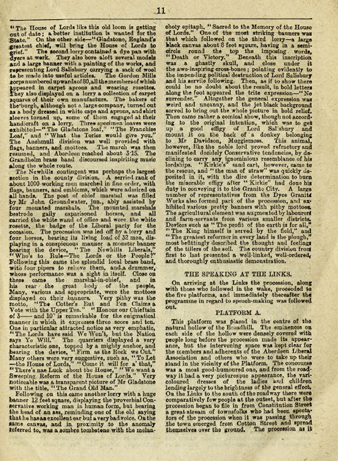 RAD132, The Reform Demonstration in Aberdeen. Description of the Procession and report of speeches at the Great Mass Meeting on the Links