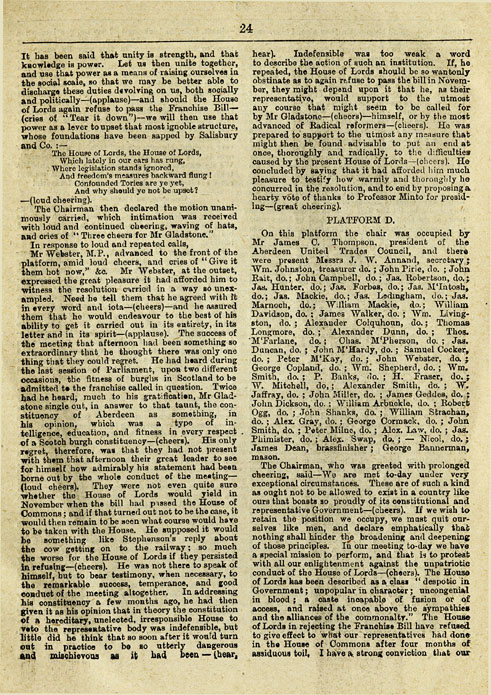 RAD132, The Reform Demonstration in Aberdeen. Description of the Procession and report of speeches at the Great Mass Meeting on the Links
