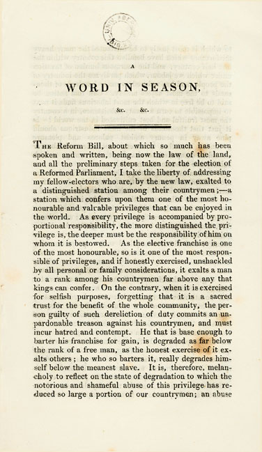 RAD134, A Word in Season to the Electors of the County and City of Aberdeen