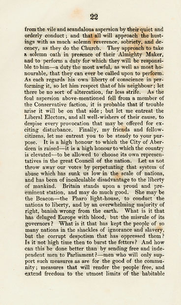 RAD134, A Word in Season to the Electors of the County and City of Aberdeen