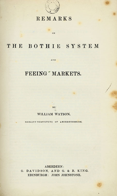 RAD139, Remarks on the Bothie System and Feeing Markets