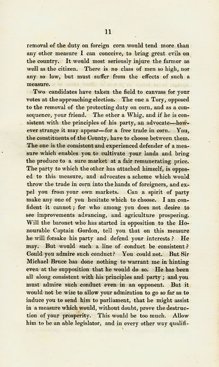 RAD140, Remarks on the Principles of the Opposing Candidates for the representation of Aberdeenshire