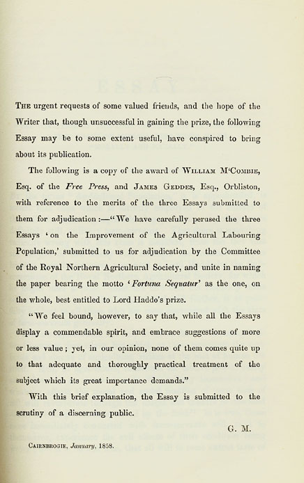 RAD141, Essay on the condition of the agricultural population, and the best means of ameliorating their state morally and socially