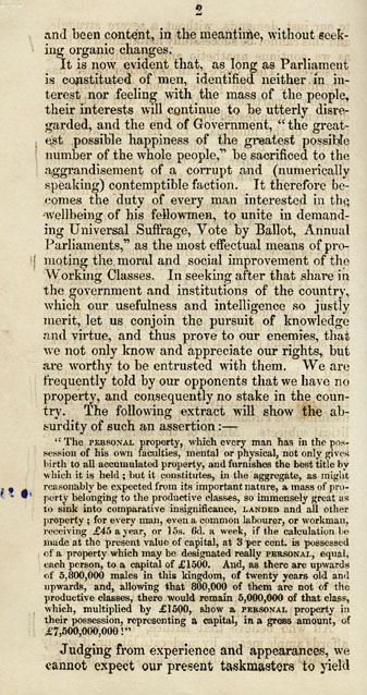 RAD143, Address to the Working Classes by the Aberdeen Working Men's Association