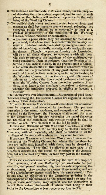 RAD143, Address to the Working Classes by the Aberdeen Working Men's Association