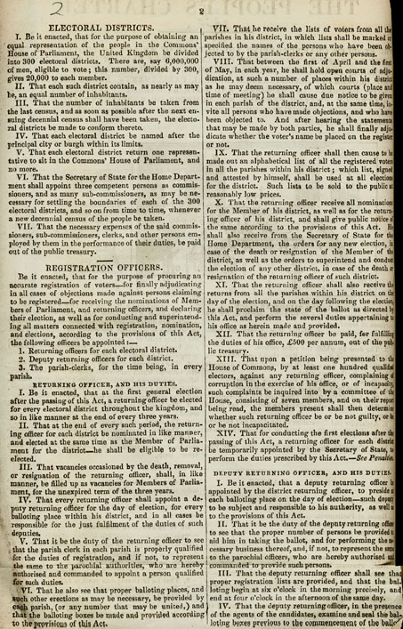 RAD144, The People's Charter, being the outline of an Act to provide for the just representation of the people of Great Britain in the Commons' House of Parliament