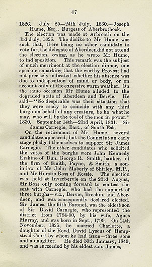 RAD160, Notes on the members of Parliament for the Burgh of Aberdeen 1357 - 1886