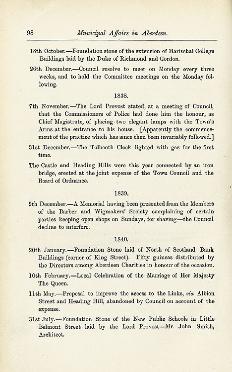 RAD161, Municipal Affairs in Aberdeen 1838 - 1888