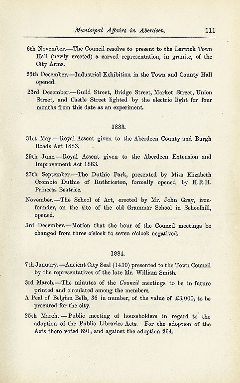 RAD161, Municipal Affairs in Aberdeen 1838 - 1888