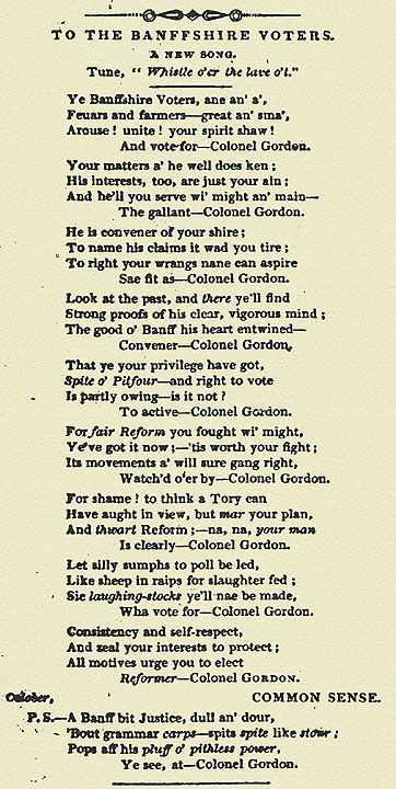 RAD167, To the Banffshire Voters