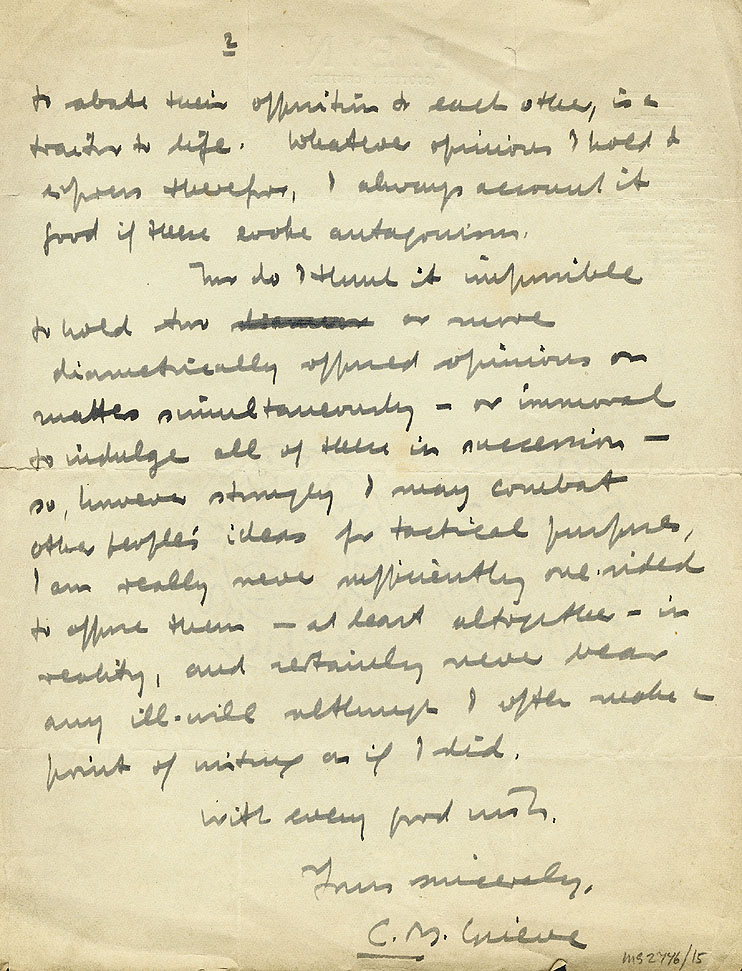 RAD173, Letter from C M Grieve to James Leatham