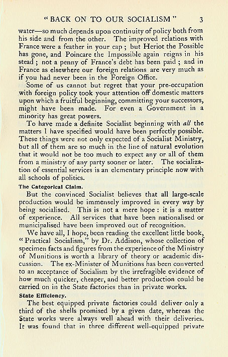 RAD175, 'Back on to our Socialism', An Open Letter to the Right Hon. J. Ramsay MacDonald; letter in reply from J. Ramsay MacDonald to James Leatham