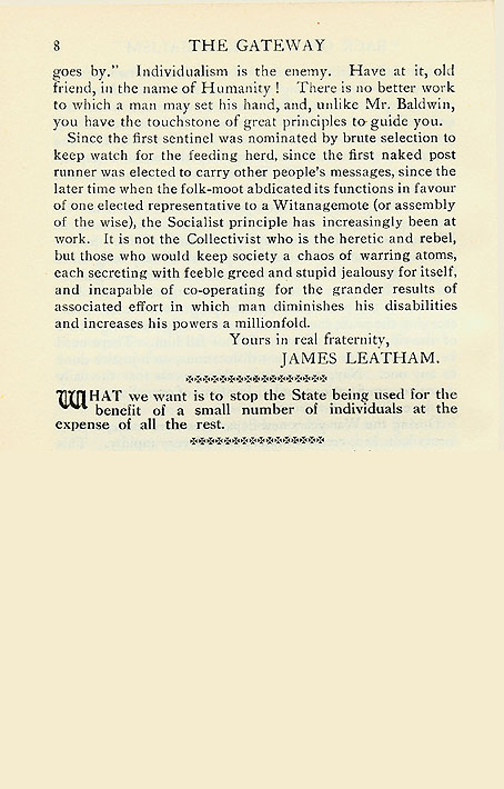 RAD175, 'Back on to our Socialism', An Open Letter to the Right Hon. J. Ramsay MacDonald; letter in reply from J. Ramsay MacDonald to James Leatham
