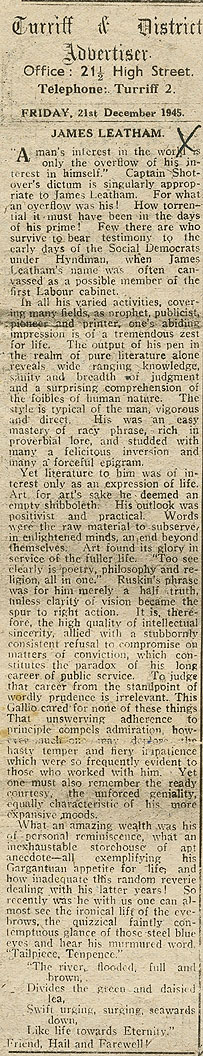 RAD178, James Leatham - obituary from the Turriff Advertiser