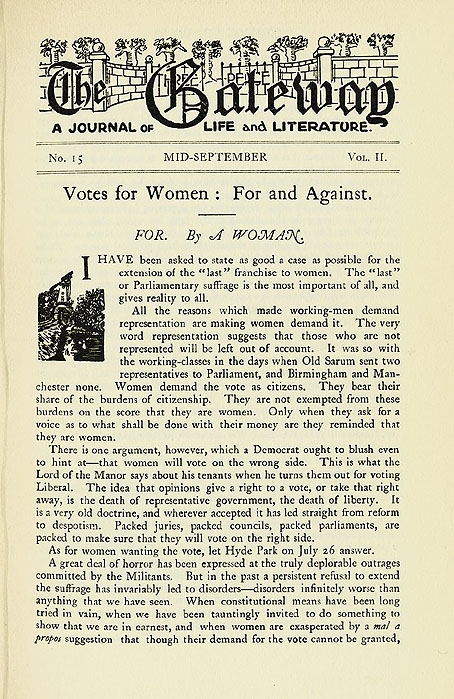 RAD180, Votes for Women: For and Against