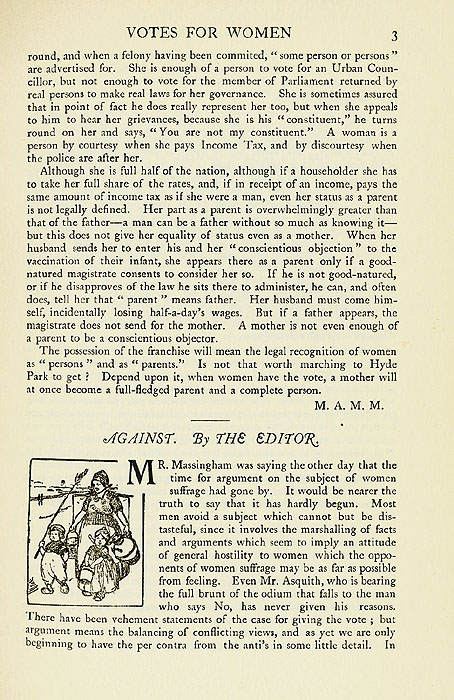 RAD180, Votes for Women: For and Against