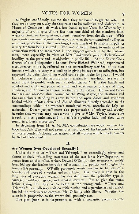 RAD180, Votes for Women: For and Against