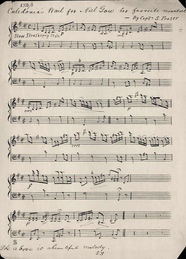 Caledonia's Wail for Niel Gow her favorite [sic] minstrel